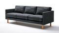 Trzyosobowa sofa grafitowa z nogami z naturalnego drewna, 210 x 85 x 82 cm