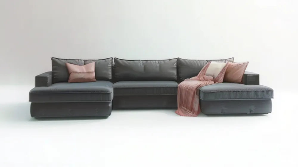 Modułowa sofa narożna w kształcie U, ciemnoszara, 320 x 160 x 85 cm