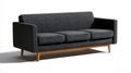 Trzyosobowa sofa antracytowa z drewnianymi nogami 210 × 85 × 82 cm