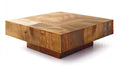 Kwadratowy stolik kawowy z litego drewna akacjowego, naturalny brąz, 100 x 100 x 32 cm