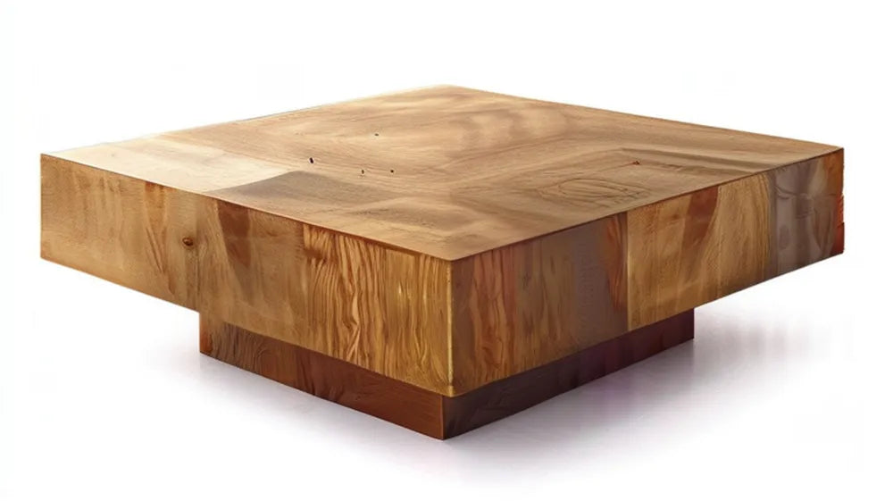 Kwadratowy stolik kawowy z litego drewna akacjowego, naturalny brąz, 100 x 100 x 32 cm