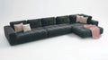 Ciemnozielona sofa narożna w kształcie L z prawostronnym szezlongiem, aksamit poliestrowy, 370 x 180 x 78 cm