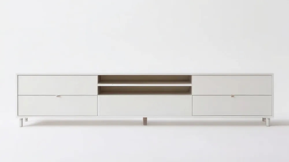 Biała szafka RTV z płyty MDF 200 x 40 x 45 cm