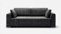 Grafitowa sofa dwuosobowa z tkaniny poliestrowej 180 x 85 x 85 cm