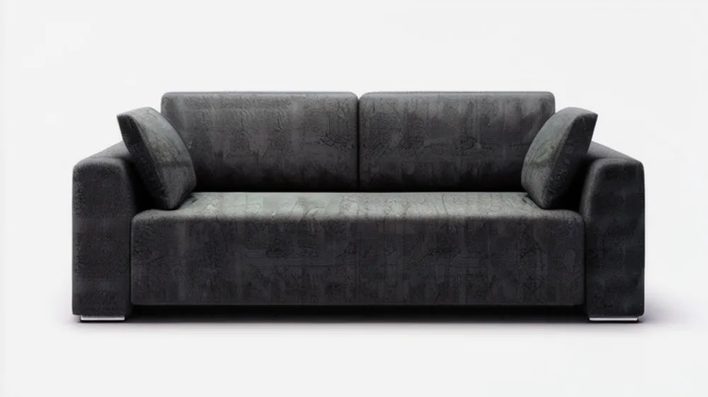 Grafitowa sofa dwuosobowa z tkaniny poliestrowej 180 x 85 x 85 cm