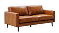 Dwuosobowa sofa z tapicerką ze skóry syntetycznej PU, brązowa, 180 x 85 x 82 cm