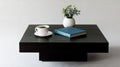 Czarny kwadratowy stolik kawowy MDF 80 x 80 x 30 cm
