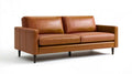Dwuosobowa sofa ze skóry syntetycznej PU, koniakowobrązowa/czarna, 190 × 85 × 82 cm
