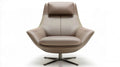 Obrotowy fotel wypoczynkowy z ekoskóry PU Taupe, 82 × 85 × 108 cm
