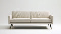 Kremowa sofa dwuosobowa z poliestrową tapicerką 180 x 82 x 83 cm