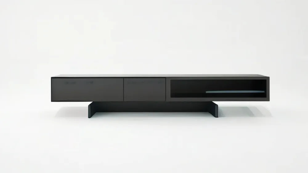Czarna szafka RTV z MDF 180 × 40 × 45 cm